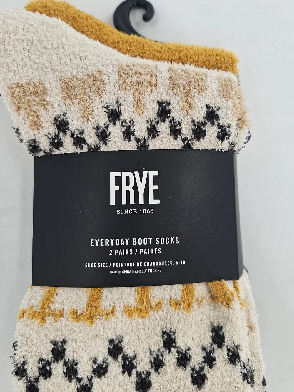 FRYE FUZZY BOOT SOCKS 2-PAIRS WOMEN'S SIZE 5-10 NWT MULTICOLOR